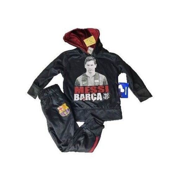 Nike FCB Messi Barca Soccer Hoodie And Jogger Black Unisex size 4 Set - Picture 1 of 6